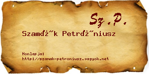 Szamák Petróniusz névjegykártya